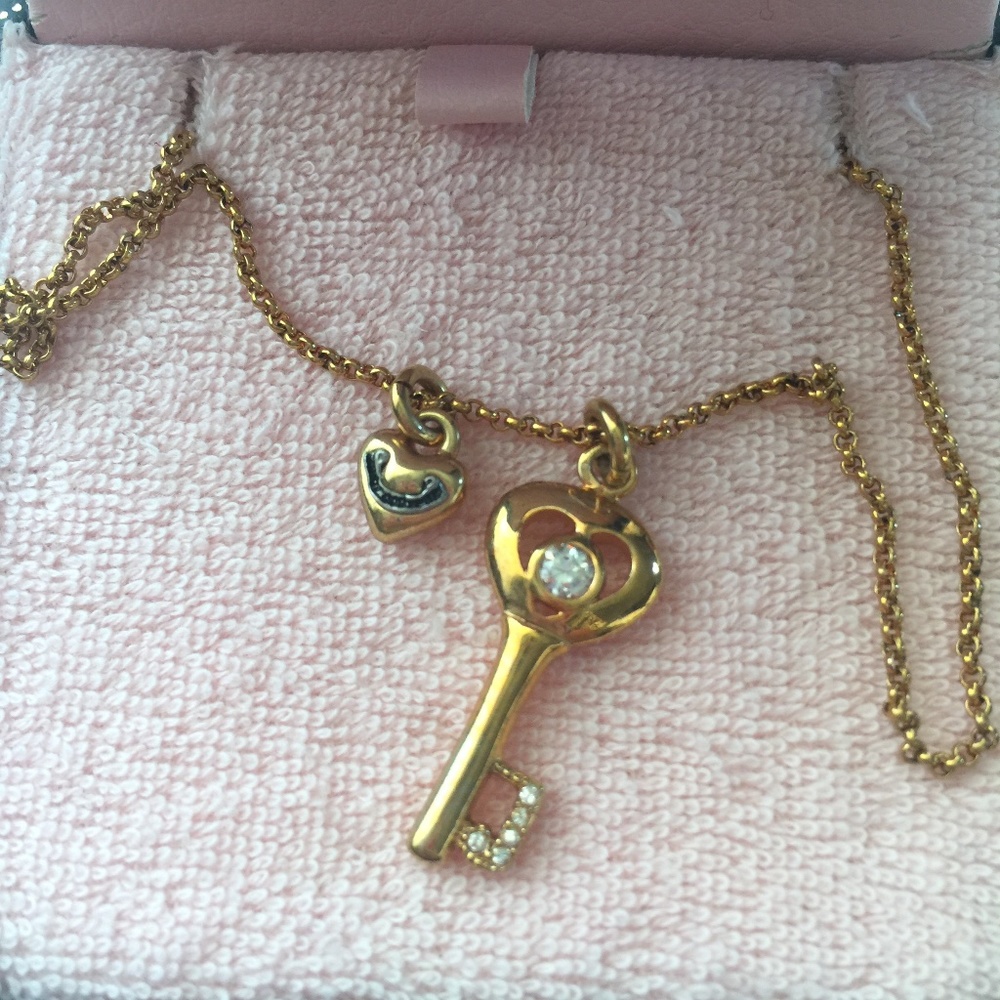 Juicy Couture Heart and Key Gold Necklace